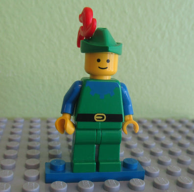 LEGO Minifigure-Forestman - Blue, Green Hat, Red 3-Feather Plume-Castle / Forestmen-CAS133-Creative Brick Builders